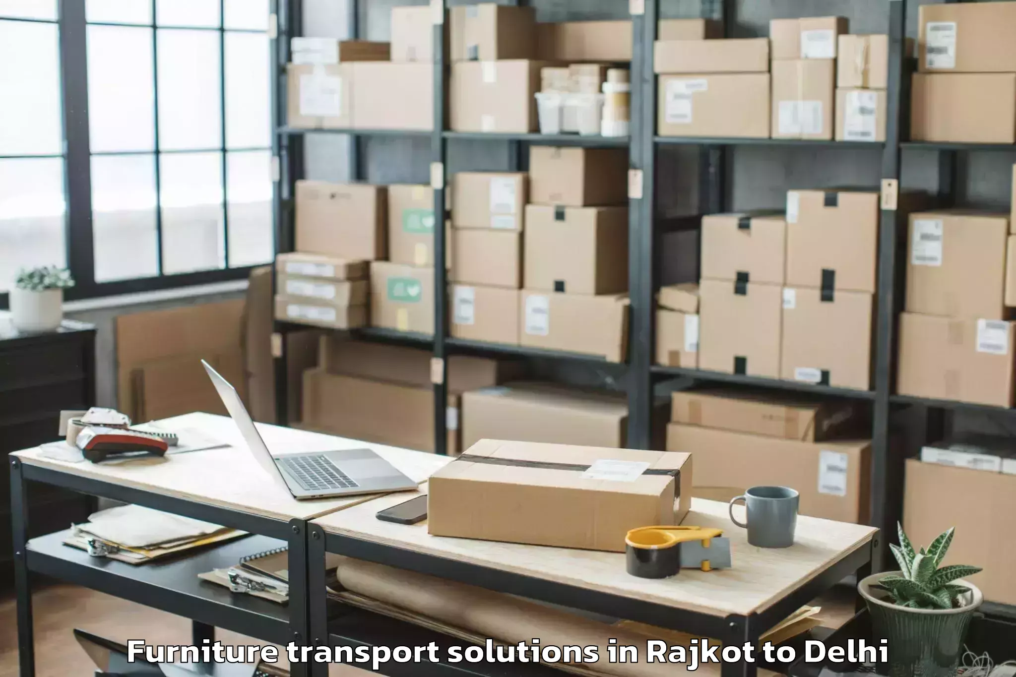 Discover Rajkot to Preet Vihar Furniture Transport Solutions